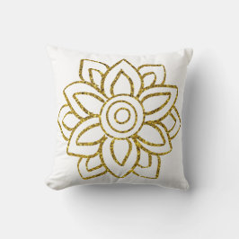 Gold Glitzer Blume Poinsettia zweiseitig Kissen