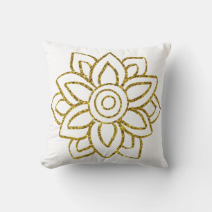 Gold Glitzer Blume Poinsettia zweiseitig Kissen
