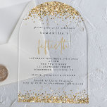 Gold Glitzer Borders Fünfzigste Geburtstagspartei Acryleinladungen<br><div class="desc">Gold Glitzer grenzt an fünfzigste Geburtstagsparty. Eine funkelnd Touch für Ihre 50. Feier mit diesem Imitat Glitzer Grenzdesign! Das Wort Fiftieth ist in einem stilvollen Set-Skript,  und leicht personalisieren Sie die Erholung der Wörter,  wie erforderlich.</div>