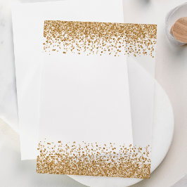 Gold Glitzer Borders Wedding Vellum