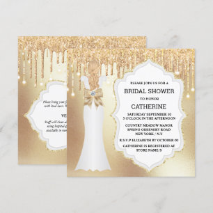 Gold Glitzer Brautkleid elegant luxuriös schimmern Einladung