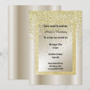 Gold Glitzer Bronze Modern All Occasailing Custom Einladung