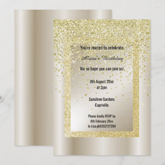 Gold Glitzer Bronze Modern All Occasailing Custom Einladung