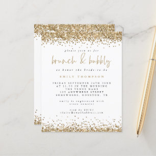 Gold Glitzer Brunch Bubbly Brautparty