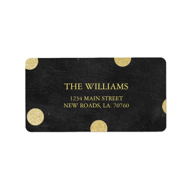 Gold Glitzer Chalkboard Mailing Labels Adressaufkleber (Vorne)