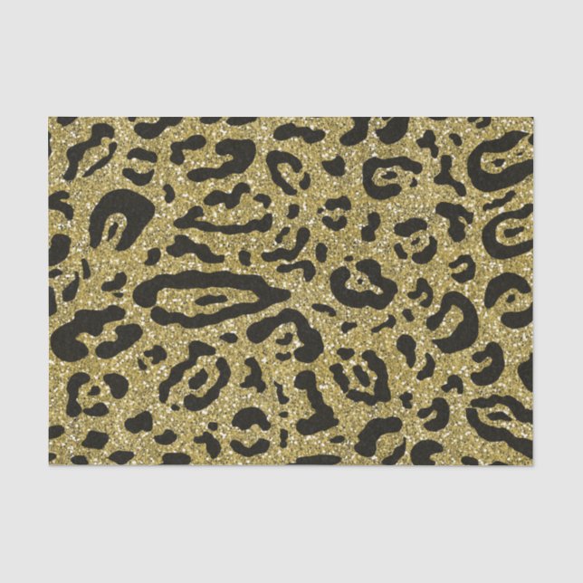 Gold Glitzer Cheetah Leopard Animal Print Party Seidenpapier (Vorderseite)
