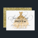 Gold Glitzer Chic Dress Sweet 16 Geburtstag Save The Date<br><div class="desc">Gold Glitzer Chic Dress Sweet 16 Geburtstag Save the Date</div>