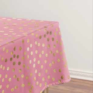 Gold Glitzer City Dots auf Candy Pink Tischdecke
