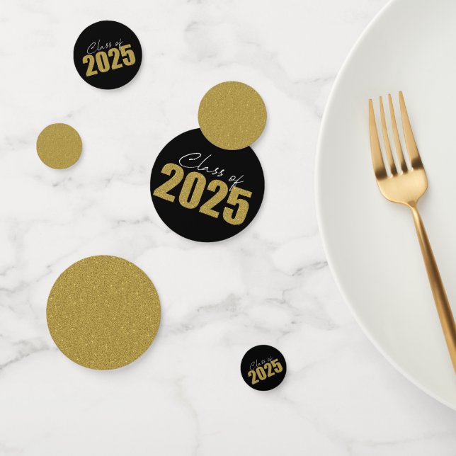 Gold Glitzer Class 2025 Konfetti (Gruppe)