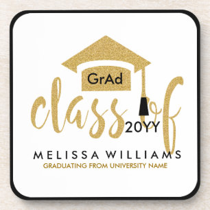 Gold Glitzer Class of 2016 Modernes Textdesign Getränkeuntersetzer
