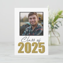 Gold Glitzer Class of 2025 Foto Open House