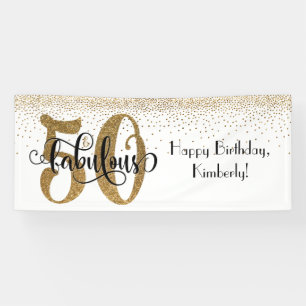 Gold Glitzer Confetti 50 & Fantastisches Glück Ge Banner