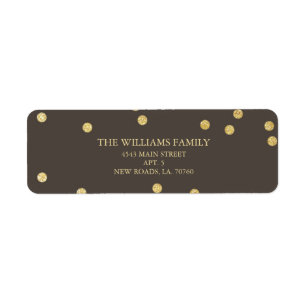 Gold Glitzer Confetti Address Labels
