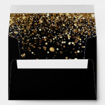 Gold Glitzer Confetti Black Glam Modernes Party