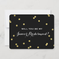 Gold Glitzer Confetti Black | Junior Bridesmaid