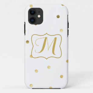 Gold Glitzer Confetti Dot Monogram IPHONE 5 Fall Case-Mate iPhone Hülle