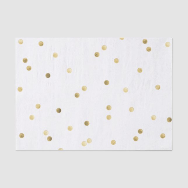 Gold Glitzer Confetti Dot Polka Nagelzettel Seidenpapier (Vorderseite)