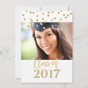 Gold Glitzer Confetti Foto Graduation Party Einladung