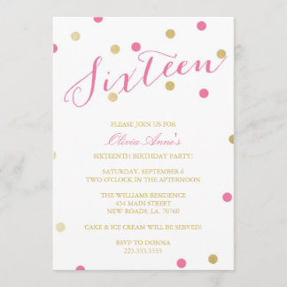 Gold Glitzer Confetti Geburtstag Einladungen