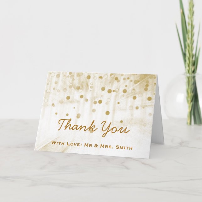 Gold Glitzer Confetti Glitzern Dots Vielen Dank Dankeskarte (Vorderseite)