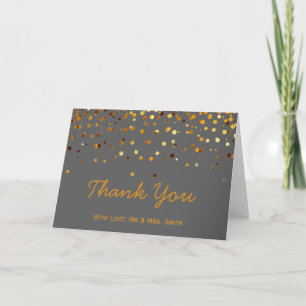 Gold Glitzer Confetti Glitzern Gray Vielen Dank Dankeskarte