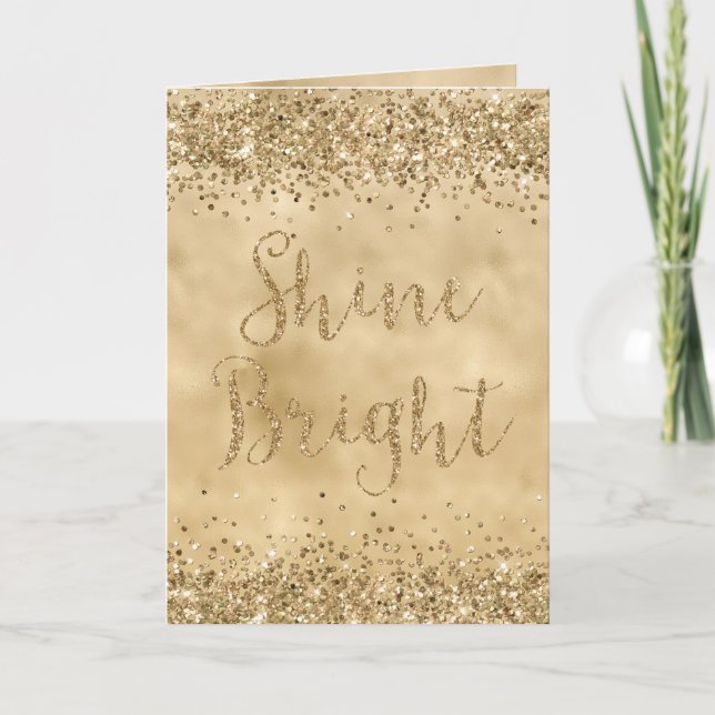 Gold Glitzer Confetti Sparkle Shine Karte (Vorderseite)
