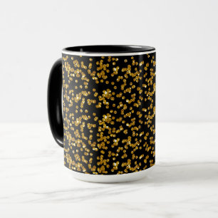 Gold Glitzer Confetti und Black Tasse