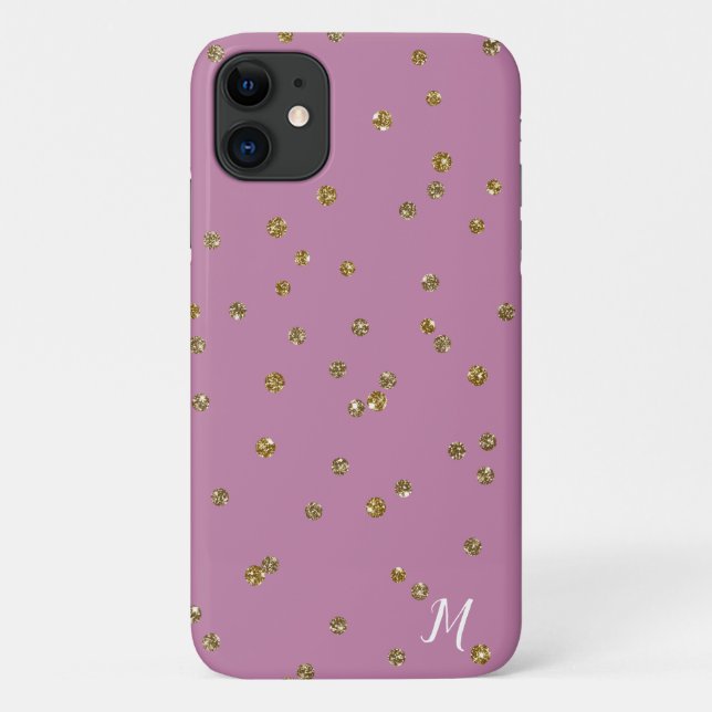 Gold Glitzer Confetti und Pink Phone Case (Rückseite)