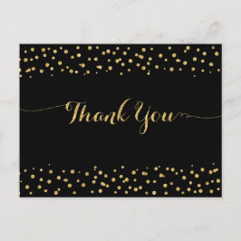 Gold Glitzer Confetti Vielen Dank Postkarte