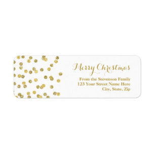 Gold Glitzer Confetti Weihnachtsanschrift