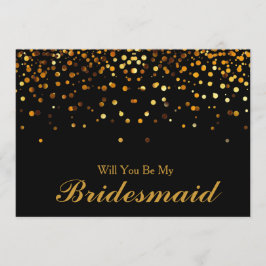 Gold Glitzer Confetti Werden Sie meine Bridesmaid Einladung