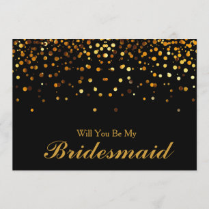 Gold Glitzer Confetti Werden Sie meine Bridesmaid Einladung