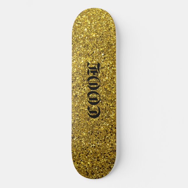 Gold Glitzer Cool Skateboard Deck (Vorderseite)