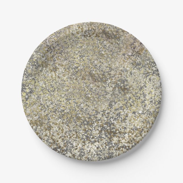 Gold Glitzer Crackle Modern Chic Glam Sparkle Pappteller (Vorderseite)