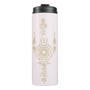 *~* Gold Glitzer Crown Chakra Totem Blush Pink Thermosbecher