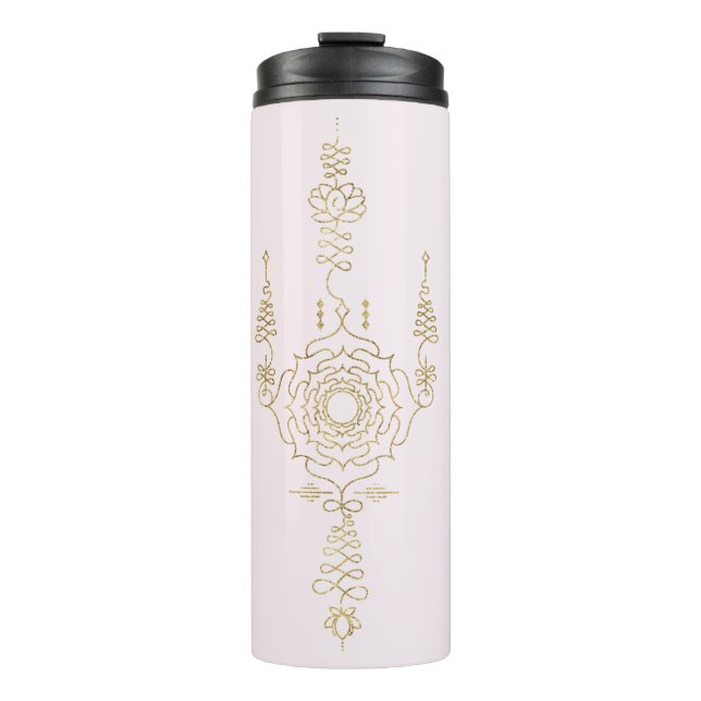 *~* Gold Glitzer Crown Chakra Totem Blush Pink Thermosbecher (Vorderseite)