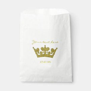 Gold Glitzer Crown Geburtstagsparty Gunst Bags Geschenktütchen