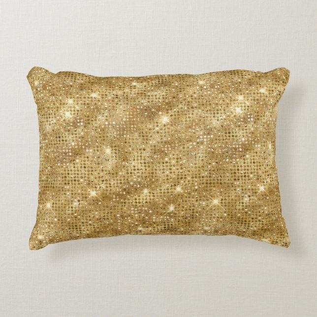 Gold Glitzer Dekokissen (Vorderseite)