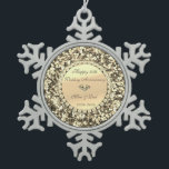 Gold Glitzer Diamond 50 Jahre Hochzeit Schneeflocken Zinn-Ornament<br><div class="desc">Elegante Golddiamanten auf Gold Glitzer 50. Hochzeitstag Schmuck.</div>