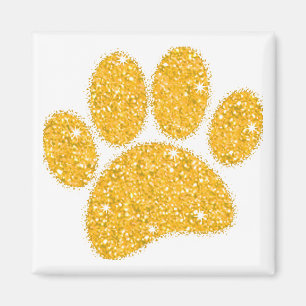 Gold Glitzer Dog Pawprint Magnet