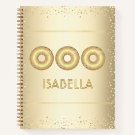 Gold Glitzer Donuts fett moderne Girl-Spaß-Name Notizbuch
