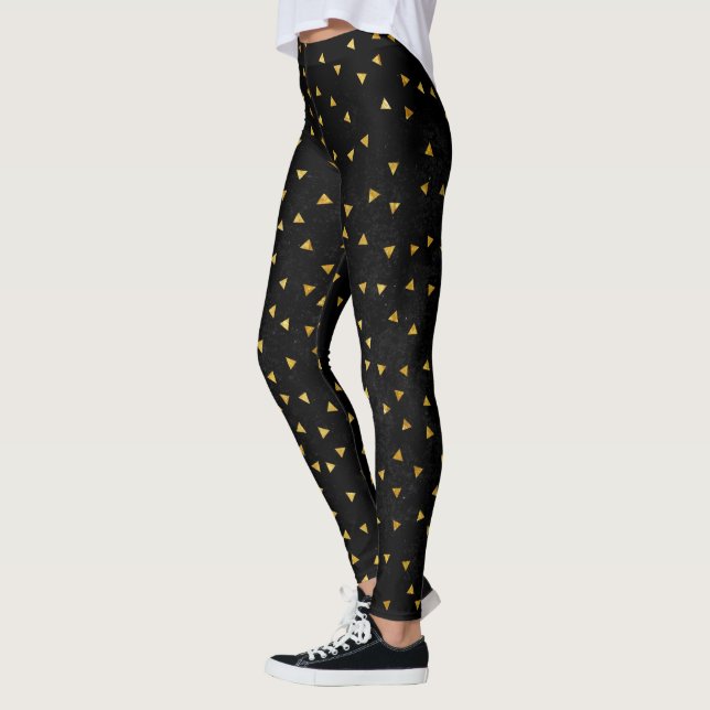 Gold Glitzer Dreiecke Leggings (Links)