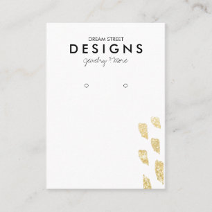 Gold Glitzer Earring Display Card Visitenkarte
