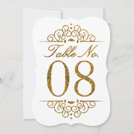 Gold Glitzer Effect Wedding Tischnummer Card (08)