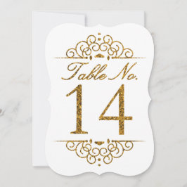 Gold Glitzer Effect Wedding Tischnummer Card (14)