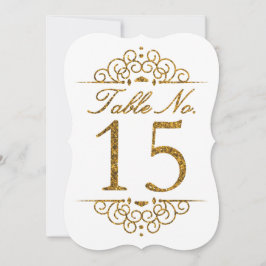 Gold Glitzer Effect Wedding Tischnummer Card (15)
