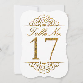 Gold Glitzer Effect Wedding Tischnummer Card (17)