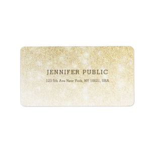 Gold Glitzer Elegante Beruflich Moderne Glamour Adressaufkleber