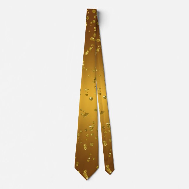 Gold Glitzer Elegante Wedding Krawatte (Vorderseite)
