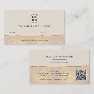 Gold Glitzer Ernennung Erinnerung & Business Visitenkarte